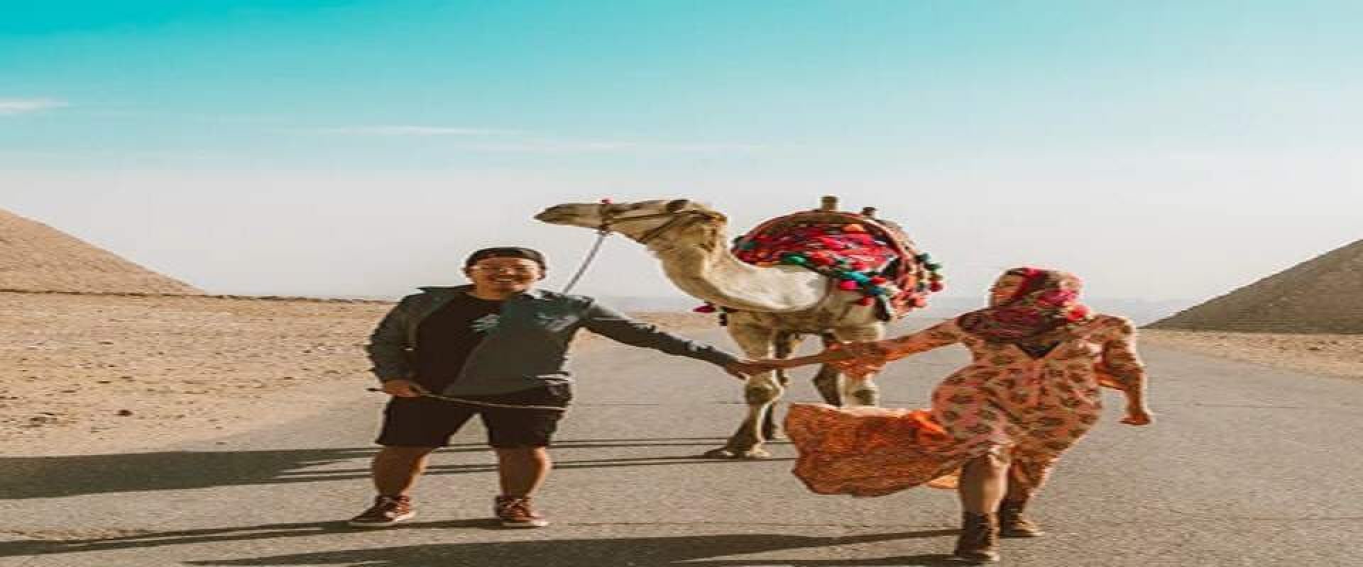 couple at the pyramids
